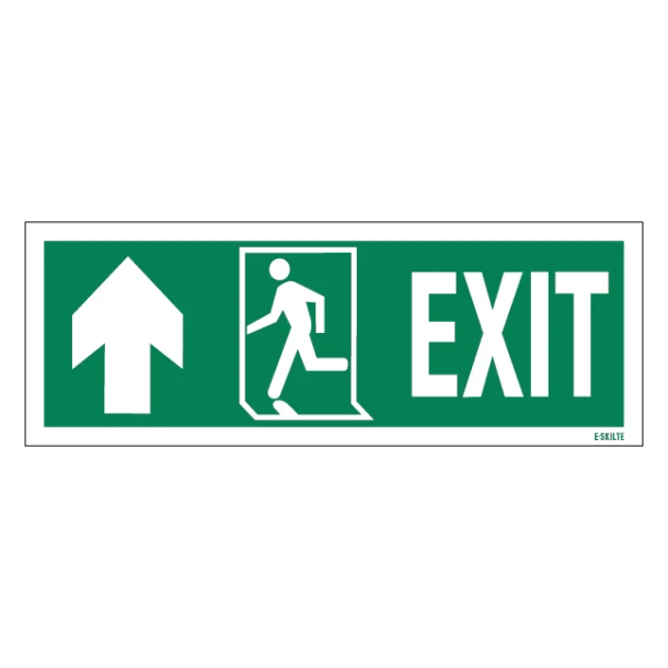 Exit-run Left-arrow Up-left Redningsskilte.