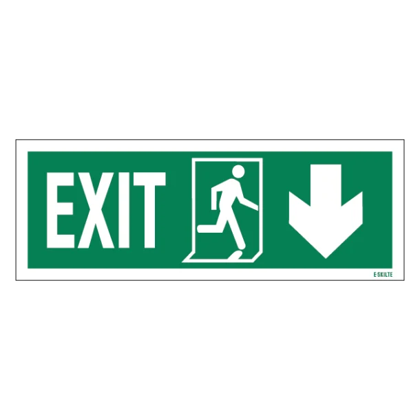Exit Left-man Run Right-arrow Down. Redningsskilte.