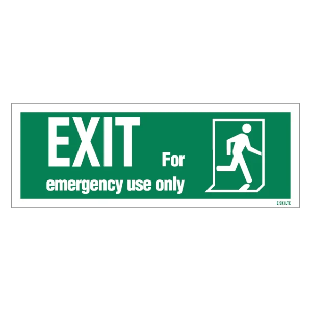 Exit Left-man Run Right-for Emergency Use Only Redningsskilte.