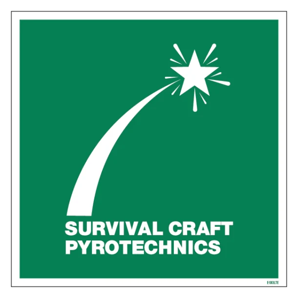 Survival Craft Pyrotechnics: Redningsskilt