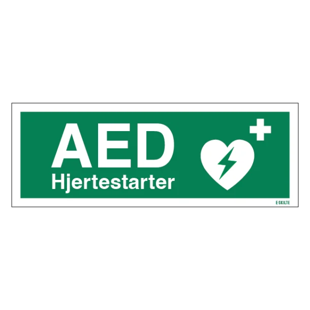 AED hjertestarter Redningsskilte.