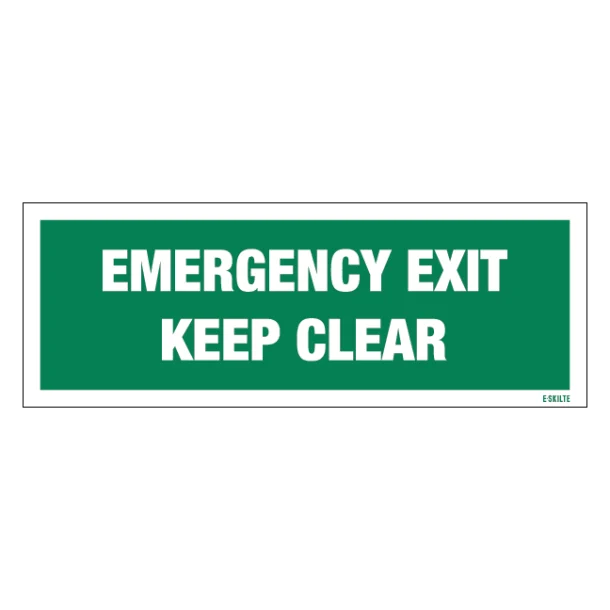 Emergency Exit Keep Clear. skilt