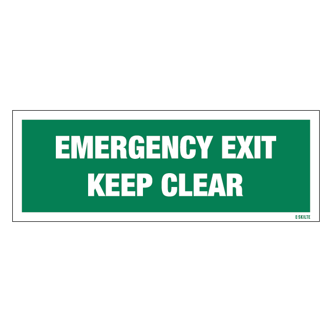 Emergency Exit Keep Clear. skilt