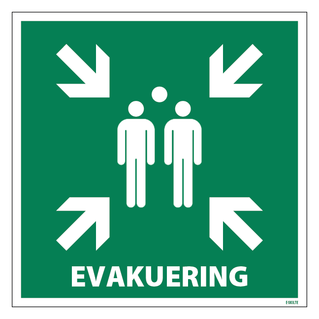 Evakuering. Redningsskilt