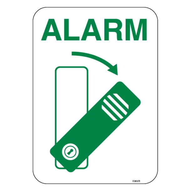 Alarm ved vridning, alarm dørskilt