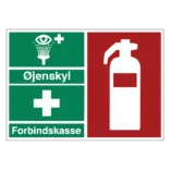 skilt - Øjenskyl Forbindskasse Brandslukker