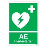 AED Hjertestarter Redningsskilte