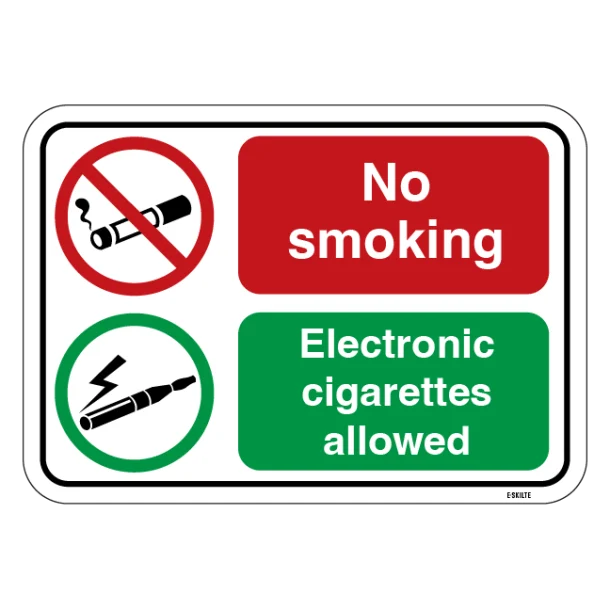 No smoking E-Cigarette. Rygeforbudsskilt