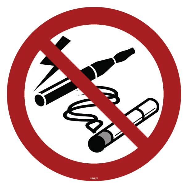 Al rygning forbudt. Rygeforbudsskilt