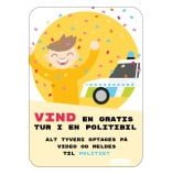 Vind en gratis tur i en politibil skilt