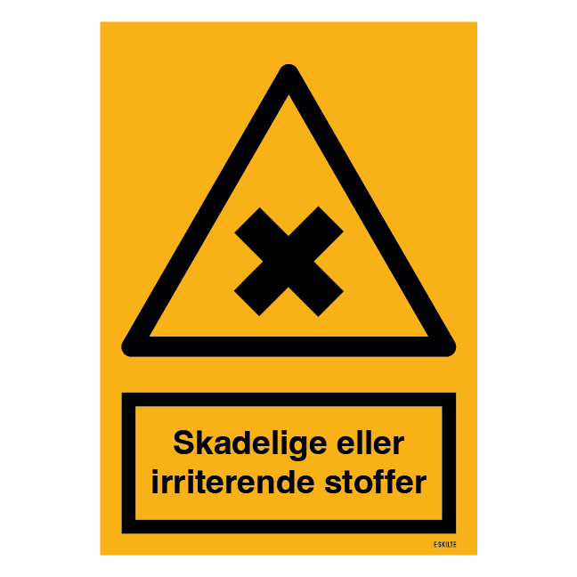 Skadelige eller irriterende stoffer skilt