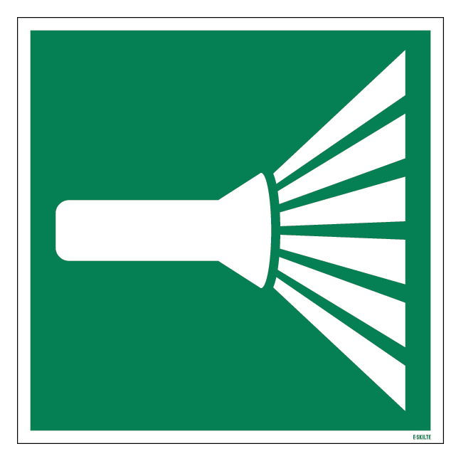 Nødlommelygte skilt ISO