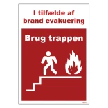 Brand evakuering - Brug trappen skilt