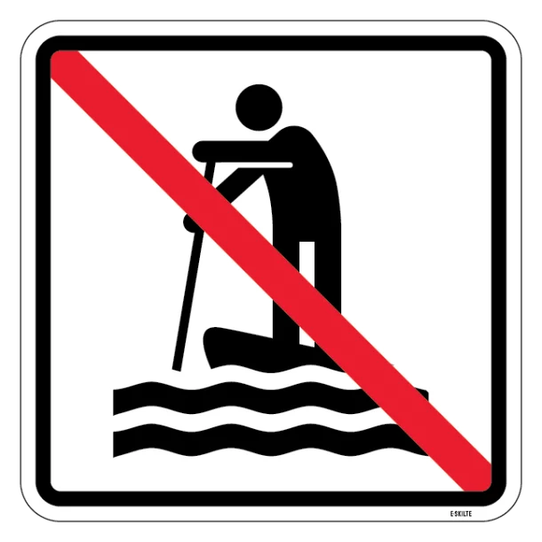 Stand Up Paddle (SUP) forbudt skilt
