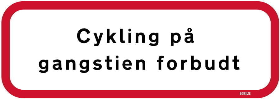 Cykling på gangstien forbudt