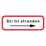 Sti til stranden. Skilt