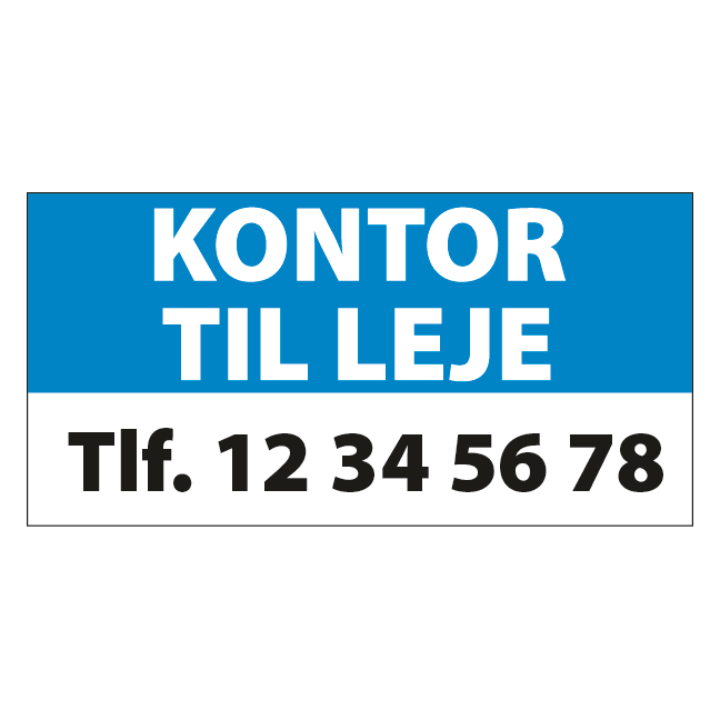 Kontor Til leje skilt