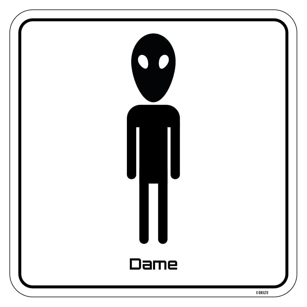 Alien dame toiletskilt