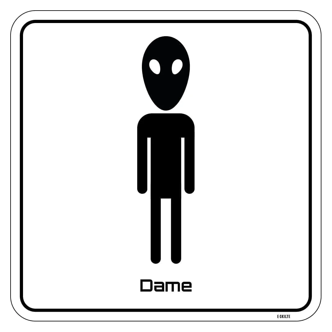 Alien dame toiletskilt