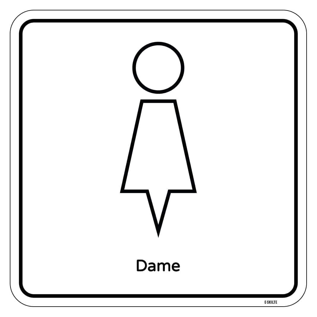 Minimalistisk dame toiletskilt