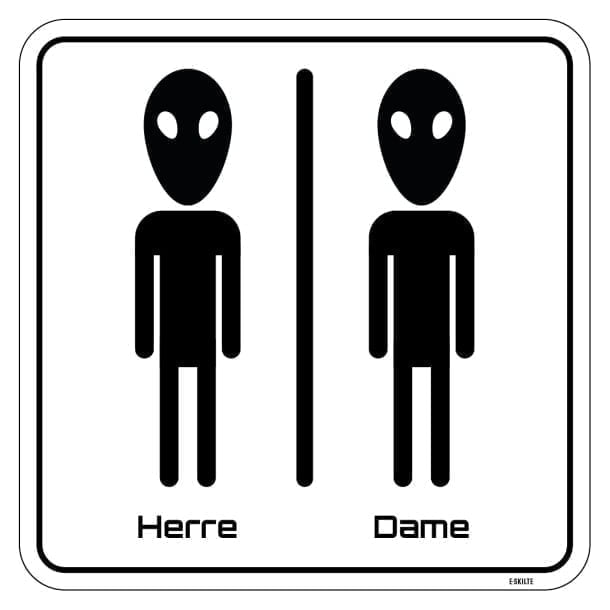 Alien herre og dame toiletskilt