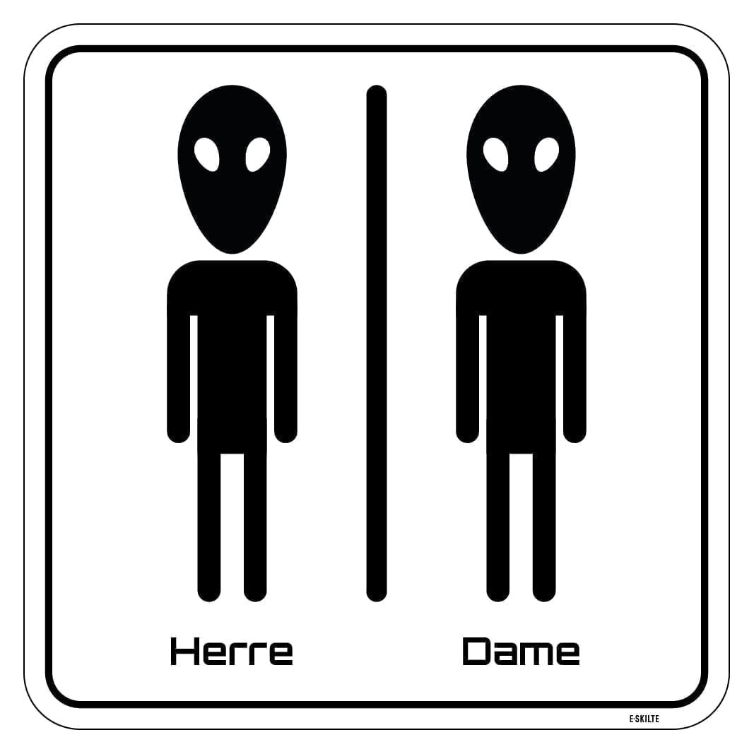 Alien herre og dame toiletskilt