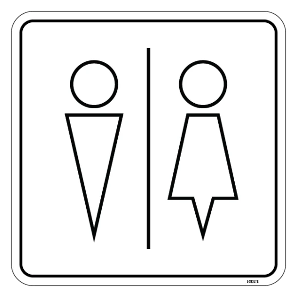 Minimalistisk herre og dame toiletskilt