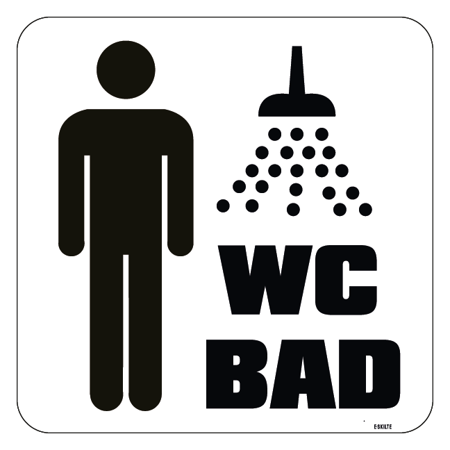 herre WC bad. Toiletskilt