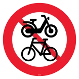 Knallert og cykel forbudt skilt