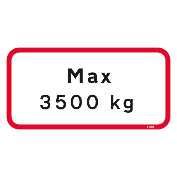 Max 3500 kg. Forbudsskilt