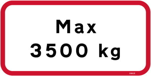 Max 3500 kg skilt