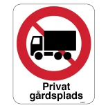 Privat gårdsplads Skilt