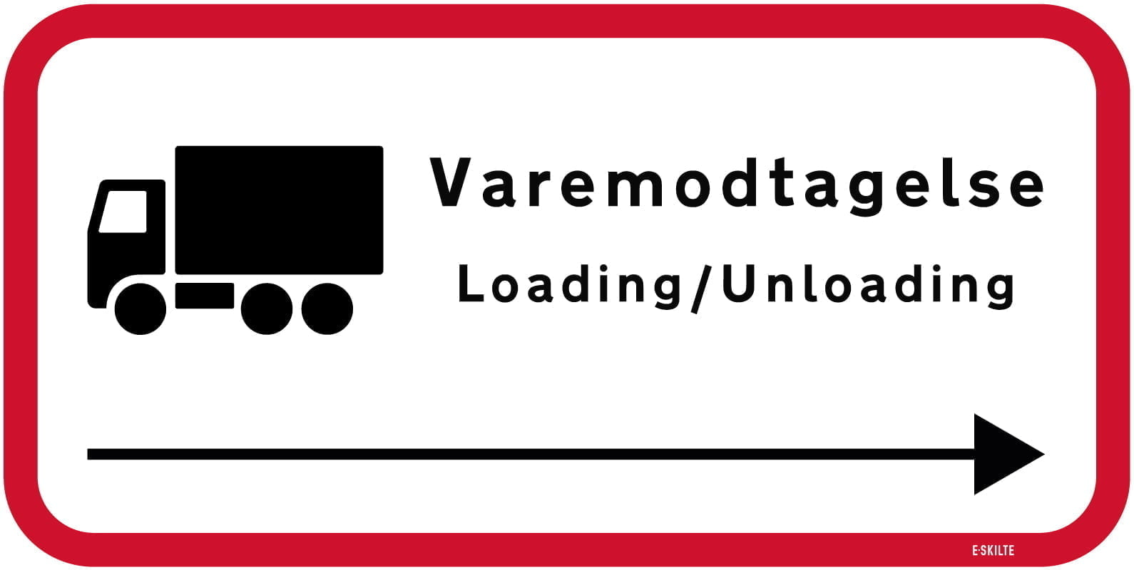 tra38 Varemodtagelse loading unloading pil til højre Varemodtagelse Loading/Unloading skilt