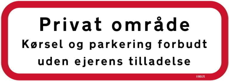 Privat område kørsel og parkering