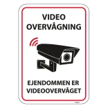 Video overvågning - Ejendommen er videoovervåget skilt
