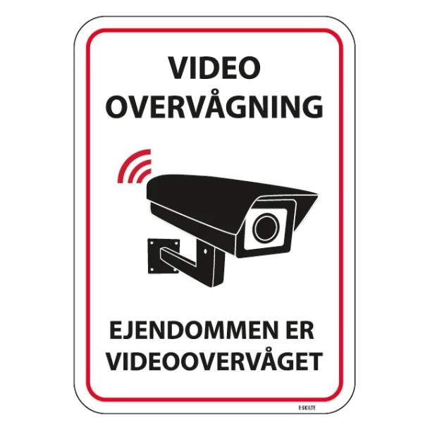 Video overvågning - Ejendommen er videoovervåget skilt