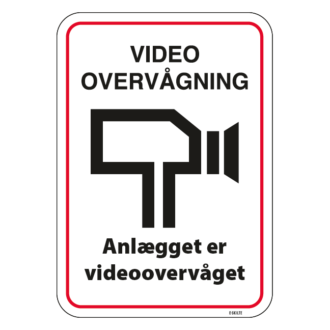 Anlægget er videoovervåget. Overvågningsskilt