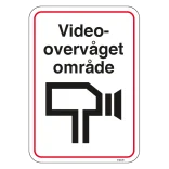 Videoovervåget Område. skilt