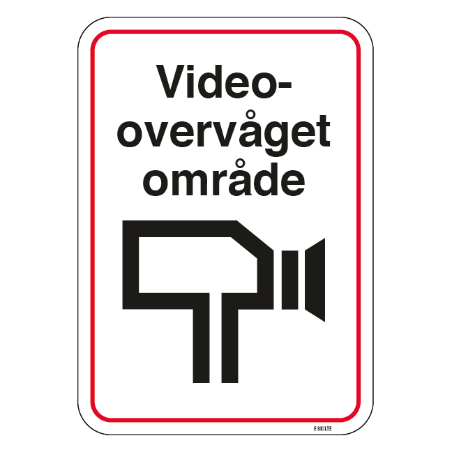 Videoovervåget Område. skilt